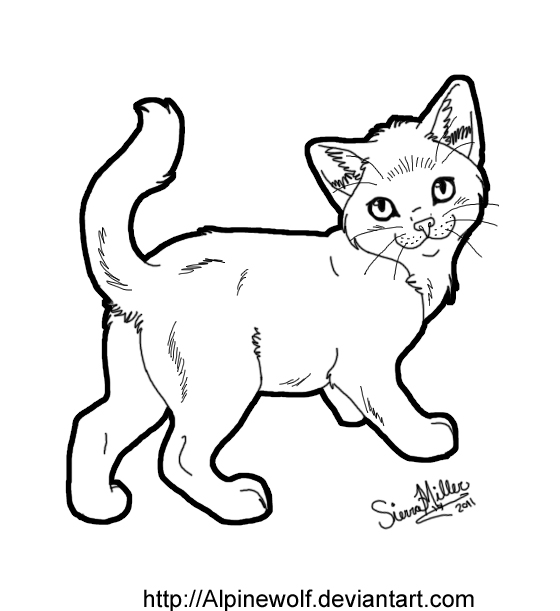 560x611 Drawn Kittens Line Drawing