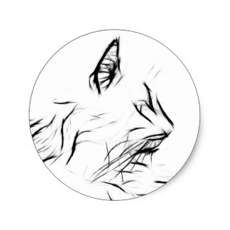 324x324 Cat Outline Drawing Stickers Zazzle