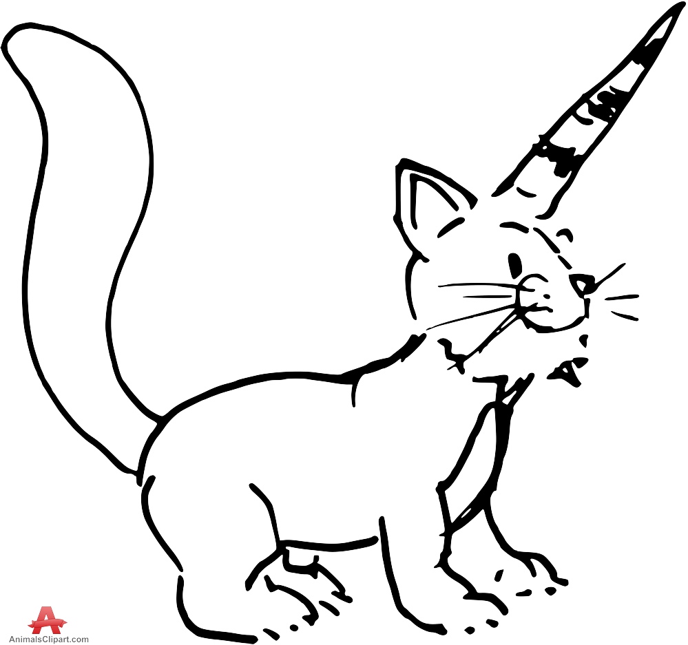 999x937 Cat Outline Drawing With Holiday Hat Free Clipart Design Download