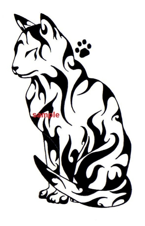 483x750 Cat Amp Paw Print Cross Stitch Chart For Sale
