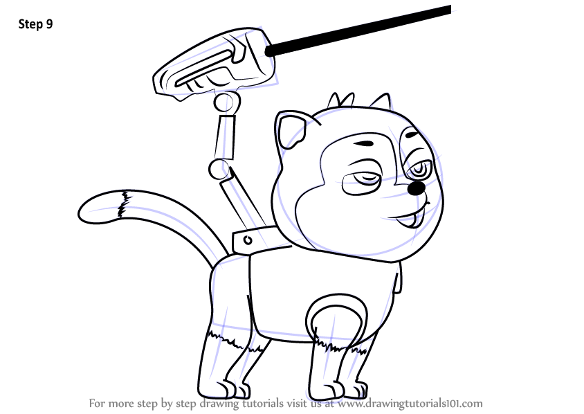 844x598 Learn How To Draw Cat Chase From Paw Patrol (Paw Patrol) Step By
