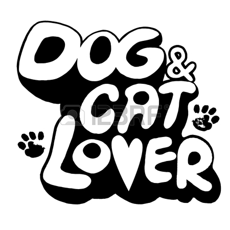 450x450 Hand Drawing Doodle Dog And Cat Text With Paw Print.vector