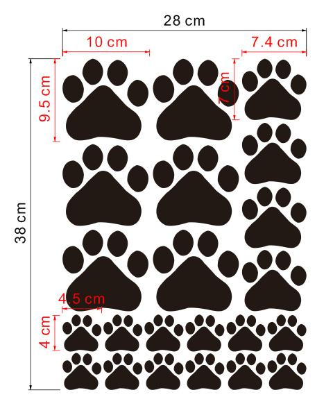 480x585 Paw Print Wall Stickers