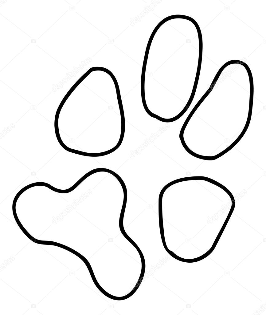 866x1023 Black Dog Or Cat Paw Print Stock Vector Willeecole