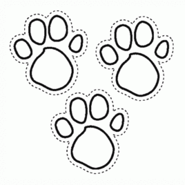 268x268 Paw Print Coloring Page