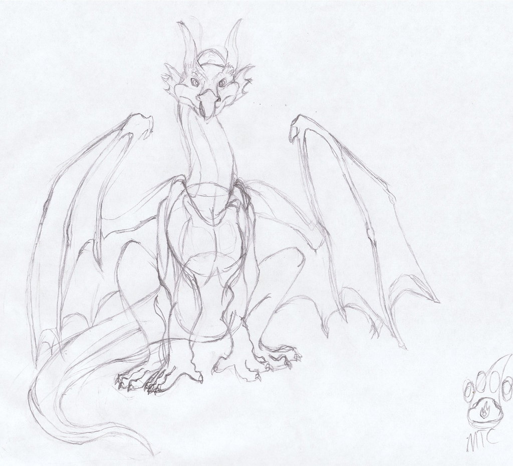 1024x931 Sitting Dragon. By Midnight The Cat