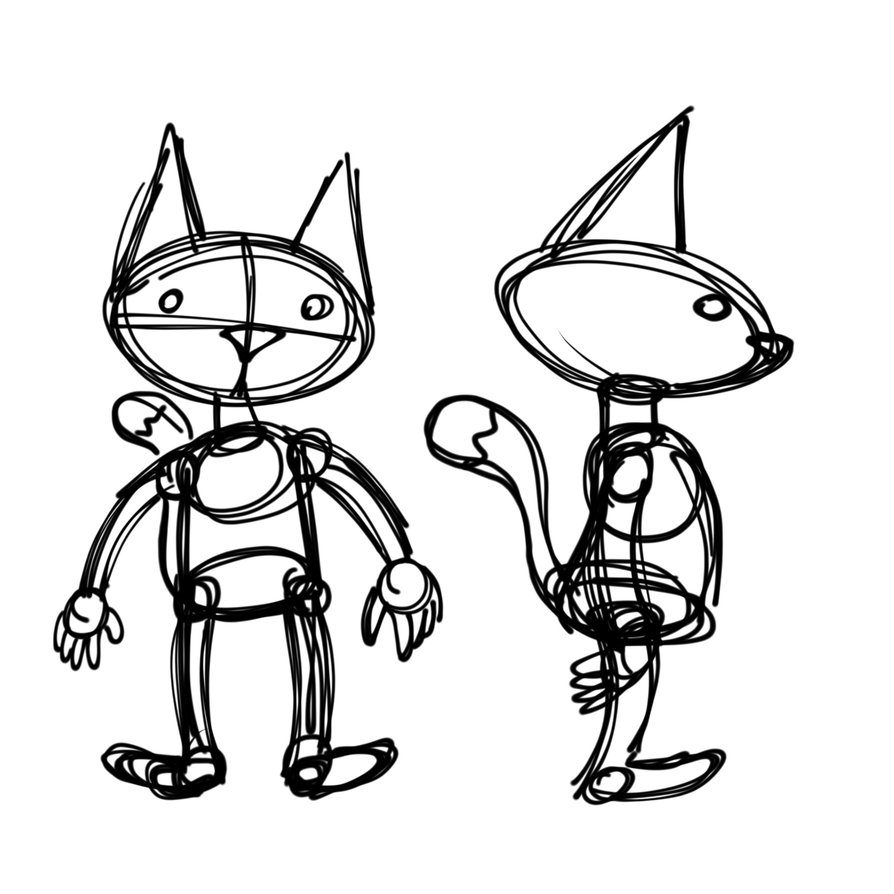 894x894 Cartoon Cat Profile Sketches By Vylebass