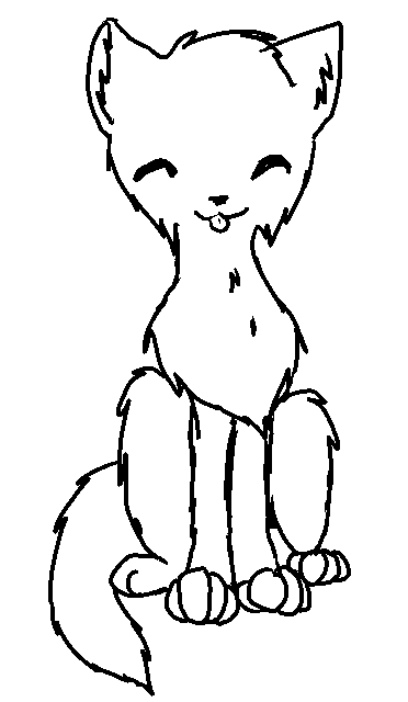 372x640 Cat Or Kitten Line Art Base By Shadows Of Despair