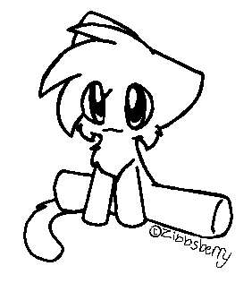 282x316 Chibi Cat Lineart. Made By Zibbster Adopts By Duskwhispertheshadow