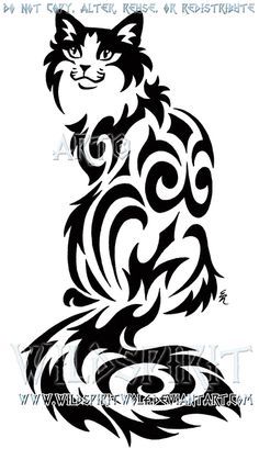 236x419 Prowling Sherlock Cat Tribal Design By Wildspiritwolf.