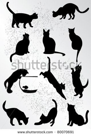 318x470 Cat Silhouettes Animals Cat Silhouette