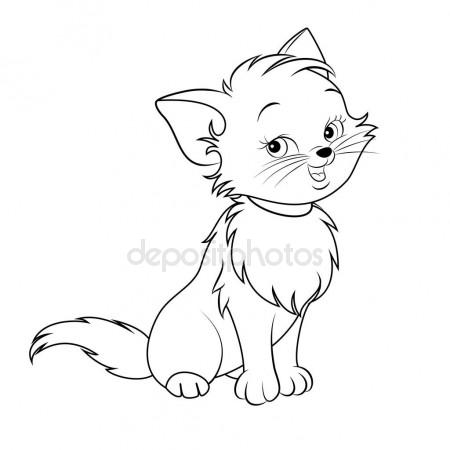 450x450 Cat Circuit Black Silhouette Of A Sitting Cat. Eps 10 Vector