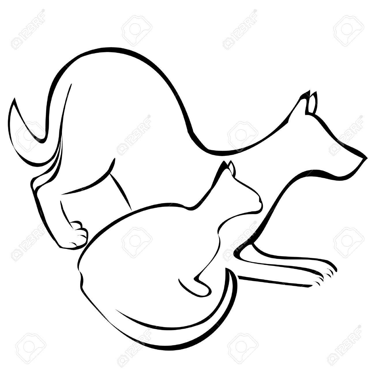 1300x1300 Dog And Cat Silhouettes Royalty Free Cliparts, Vectors, And Stock