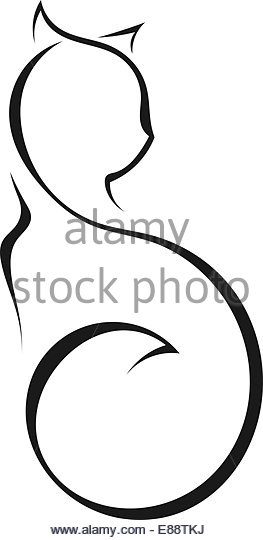 263x540 Outline Drawing Cat Kitten On Stock Photos Amp Outline Drawing Cat