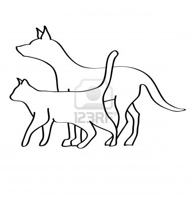 380x400 Outline Of A Cat And Dog