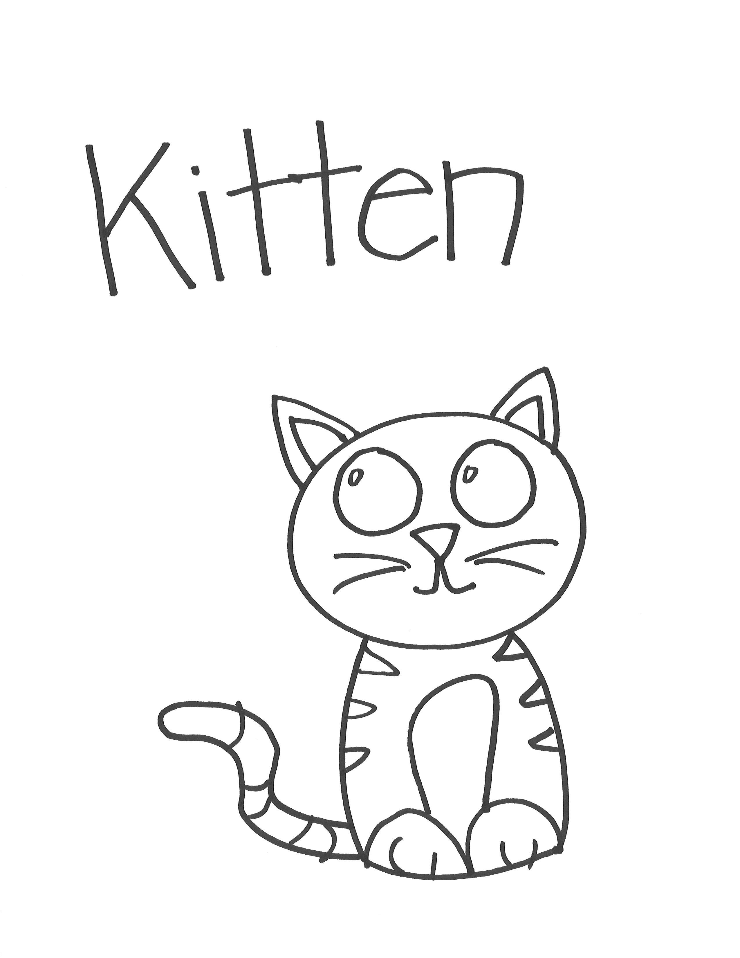 2550x3300 Drawn Kitten Easy