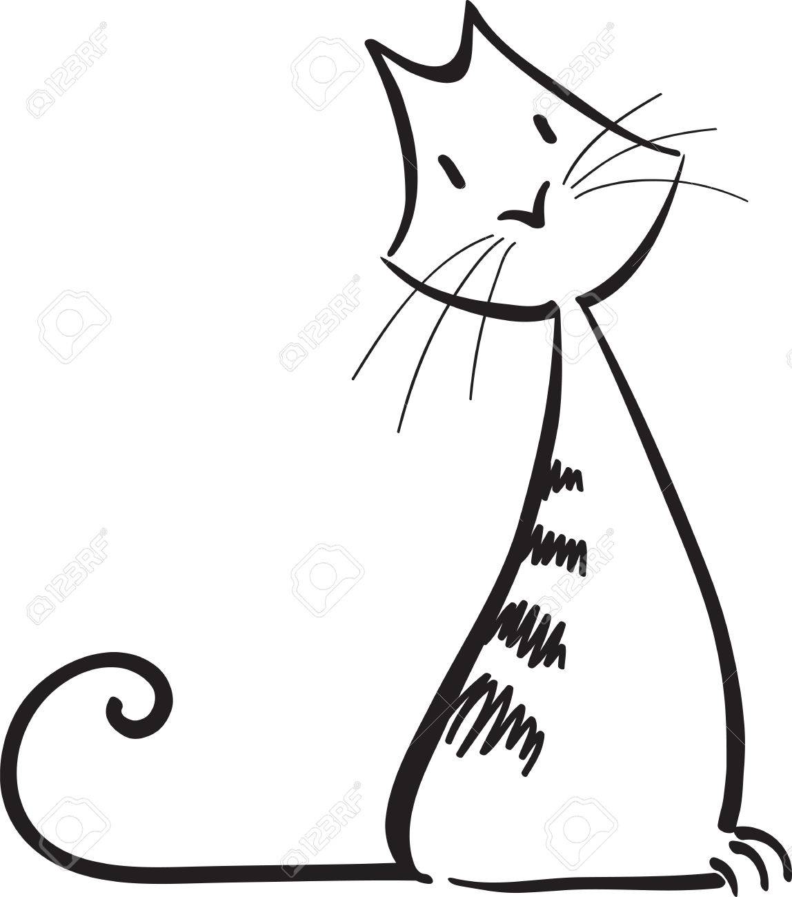 1148x1300 Abstract Ginger Cat, Simple Vector Illustration, Isolated