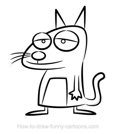 391x449 Cat Drawing (Sketching + Vector) Simple Drawings