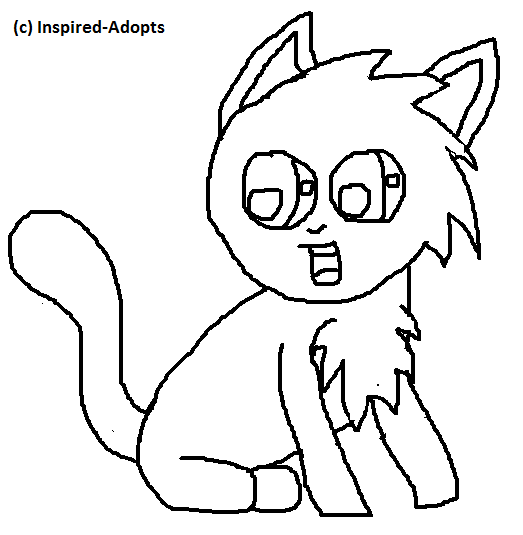 523x535 Free Cute Cat Sitting Down Lineart By Inspired Adopts