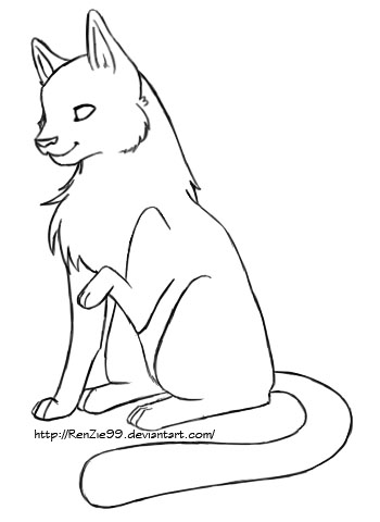 350x480 Lasitting Cat By Renzie99