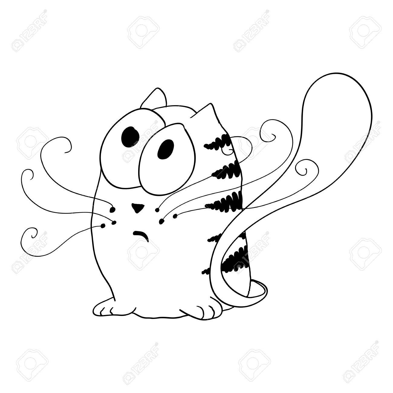 1300x1300 Sketch Cat Sitting On The Floor Royalty Free Cliparts, Vectors
