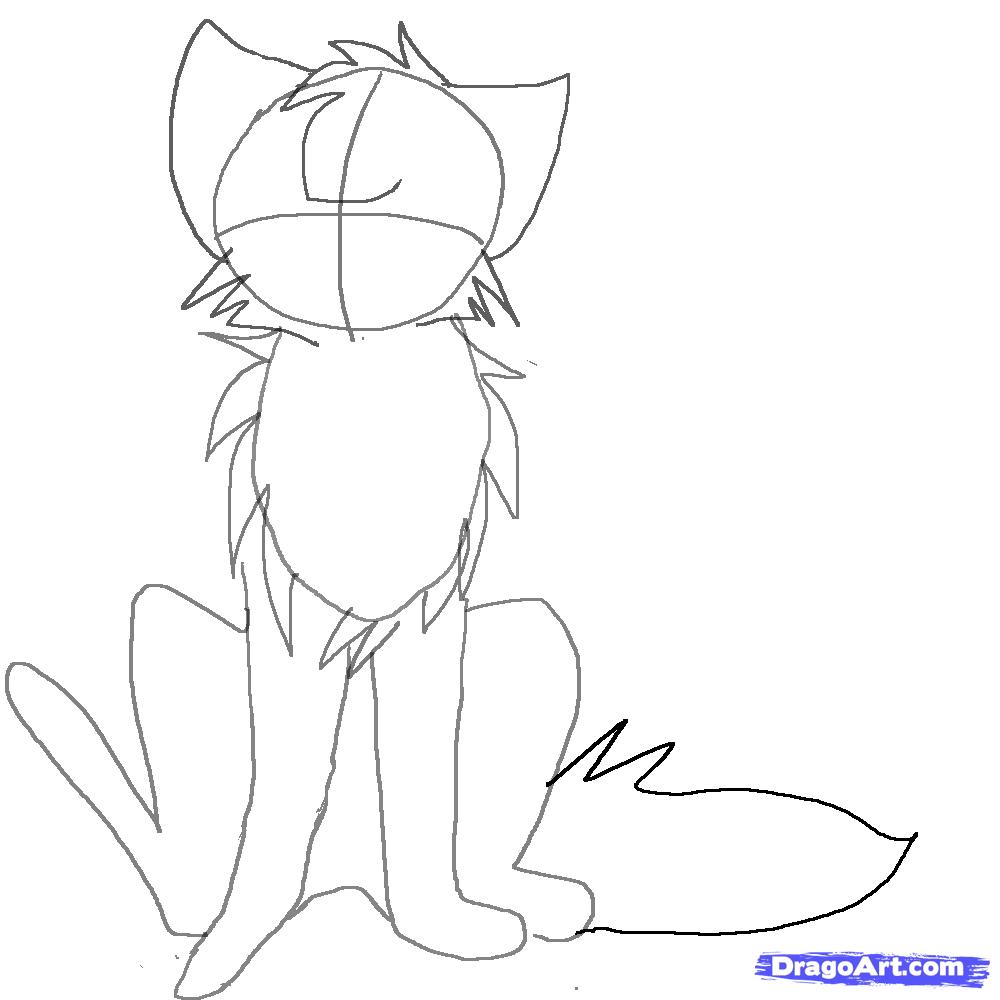 1000x1000 How To Draw An Anime Cat (Sitting) Step 6 Easily Amused