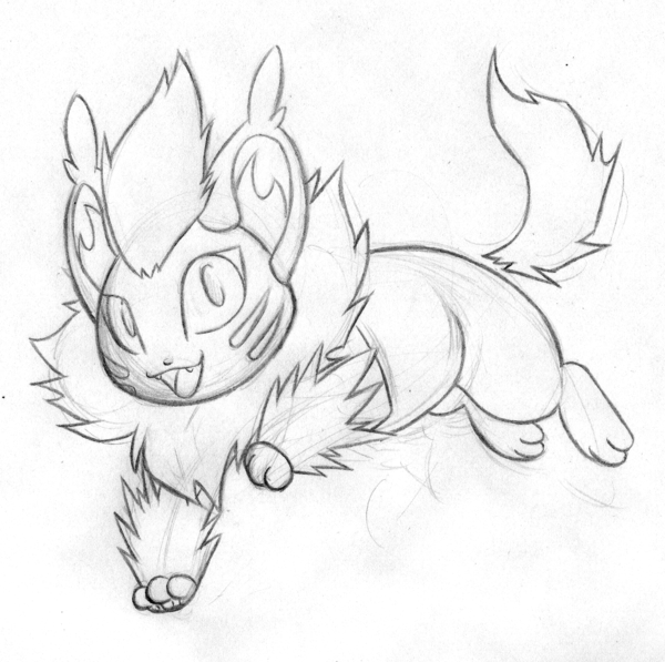 600x597 Little Fire Cat Sketch By Kasarawolf