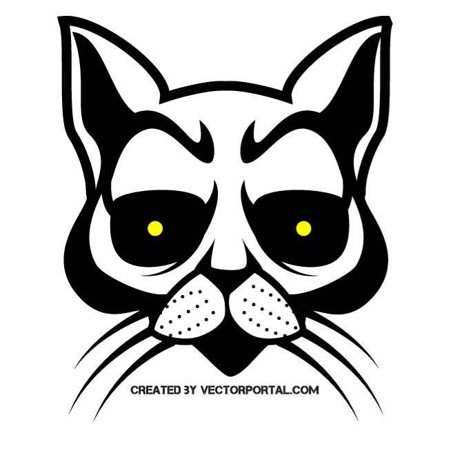 660x660 Cat Skull Vector Drawing. Animal Vectors Cat Skull