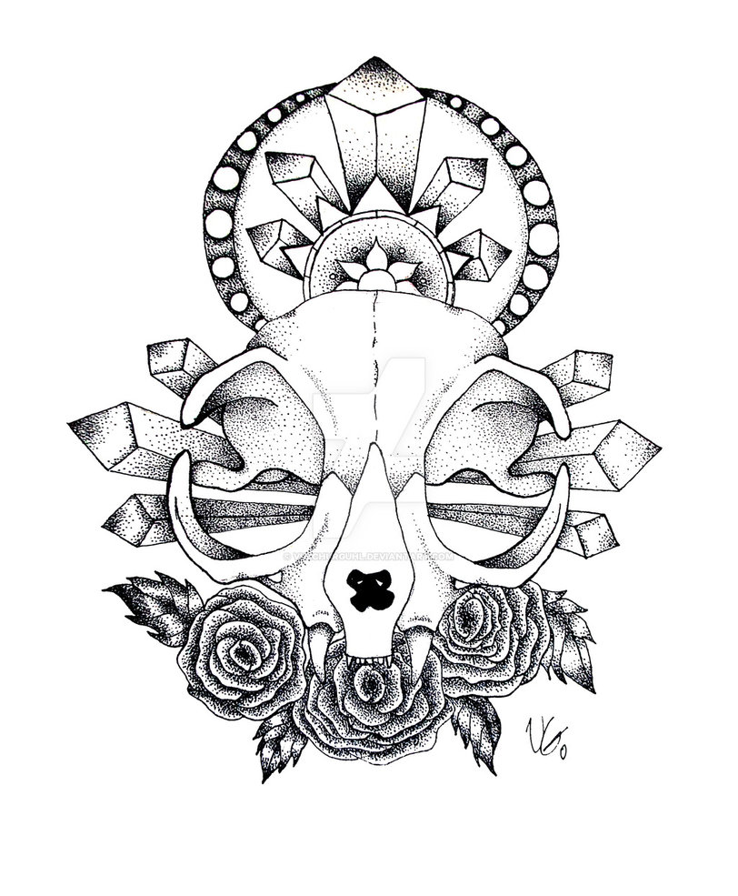812x985 Cat Skull Design By Vulchurguhl