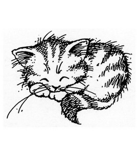 268x304 Stampendous Rubber Stamp Sleeping Kitty Stamps Stamping