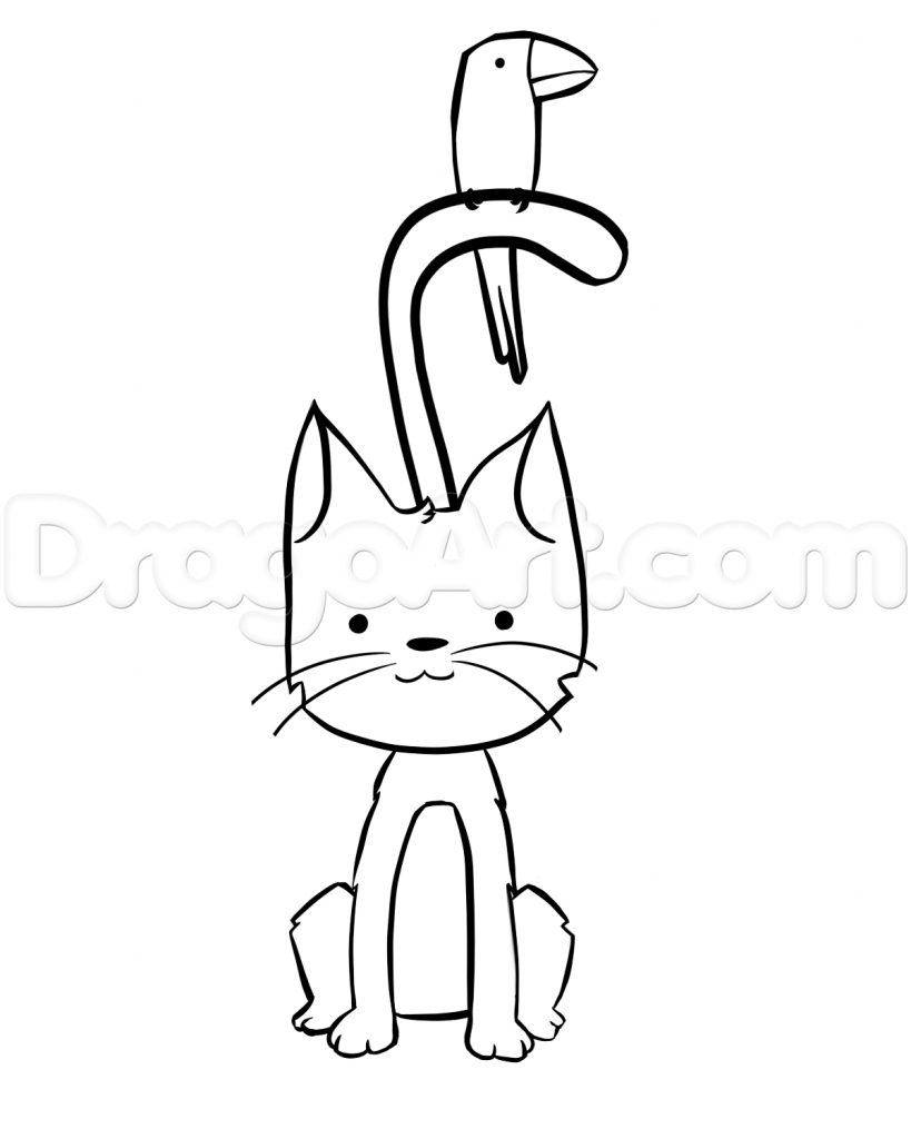 819x1024 How Do You Draw A Cat How To Draw A Cartoon Cat Step Step Drawing