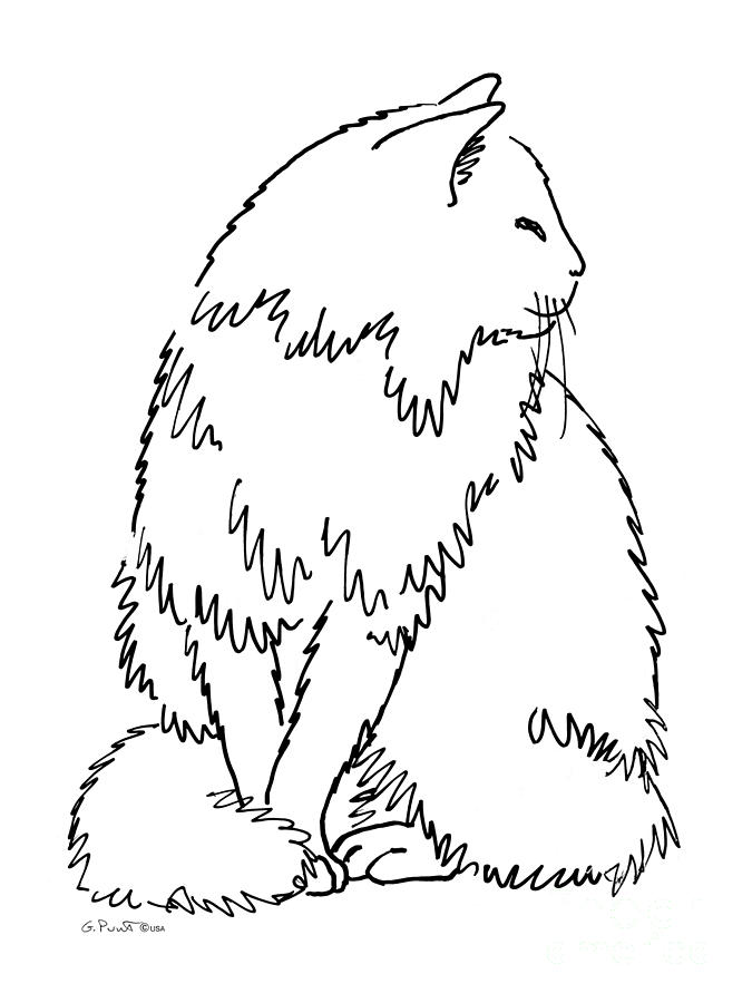 675x900 Cat Drawings 1 Drawing By Gordon Punt