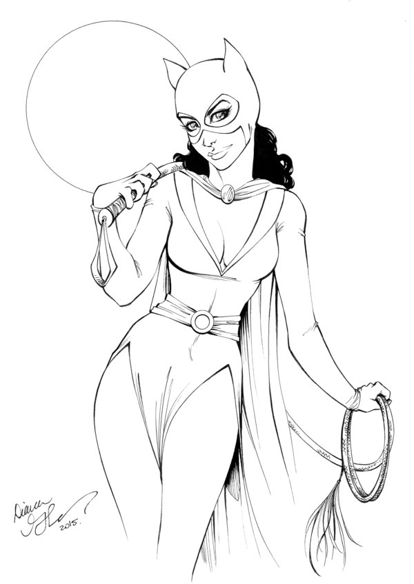 600x847 Classic Catwoman Sketch By Mechangel2002