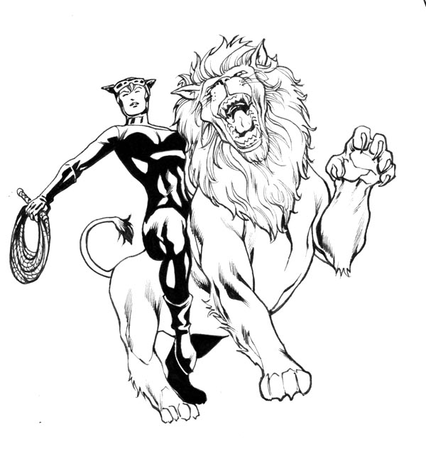 600x632 Daily Sketch Catwoman On A Cat Robert Atkins Art