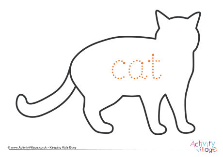 460x325 Cat Word Tracing Page