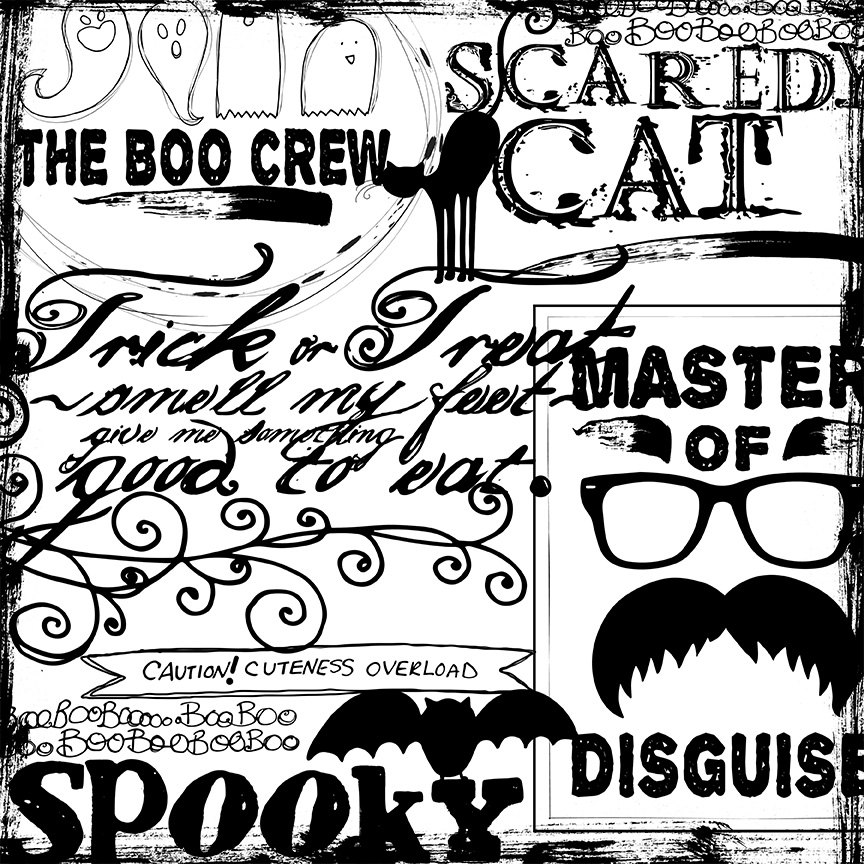 864x864 Halloween Word Art Quotes, Halloween Clip Art, Spooky Scrapbooking