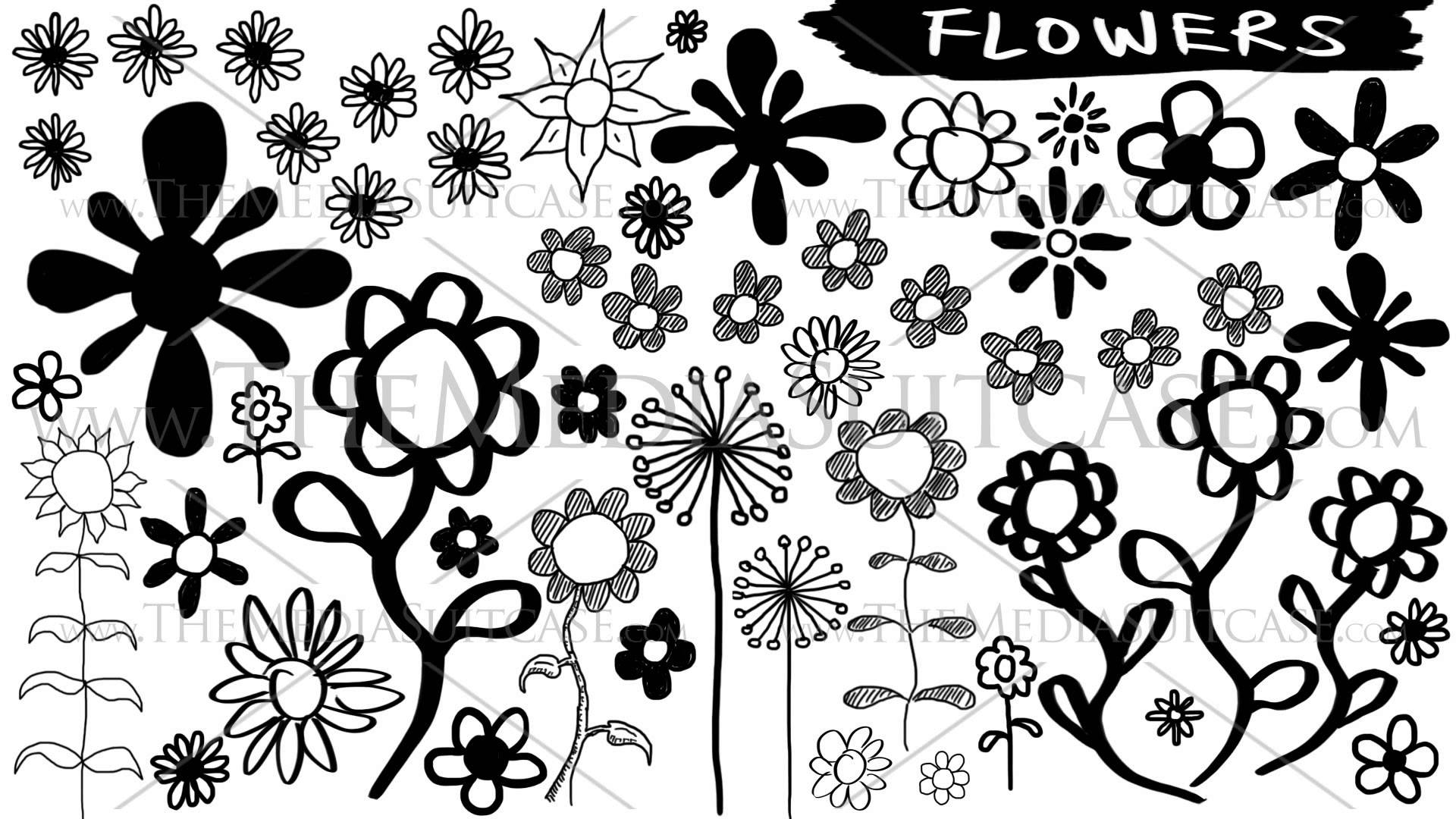 1920x1080 Flower Sketches