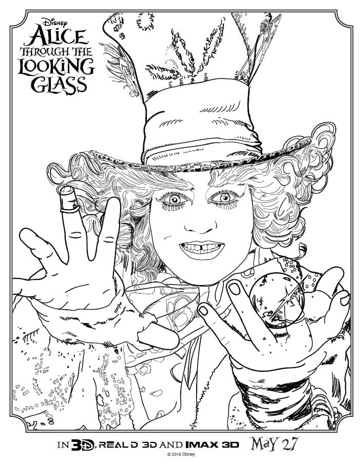 705x909 Check Out These Alice Through The Looking Glass Coloring Pages