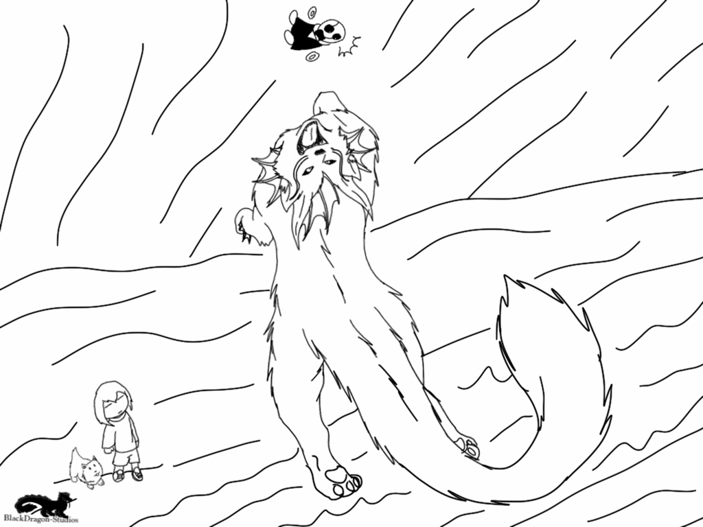 1024x768 Okamitale Catch The Blob! Sketch By Blackdragon Studios