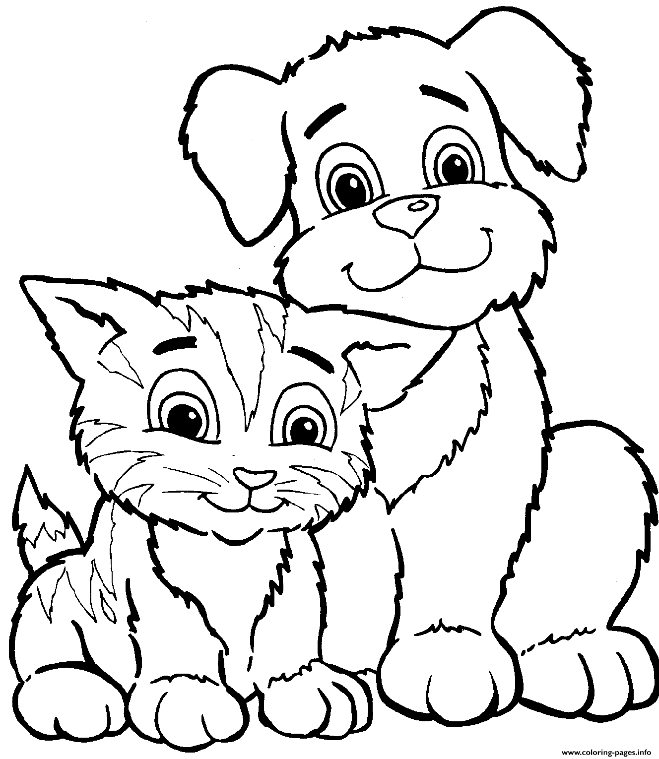 1328x1530 Dog And Cat Coloring Pages Printable For Funny Page Catdog