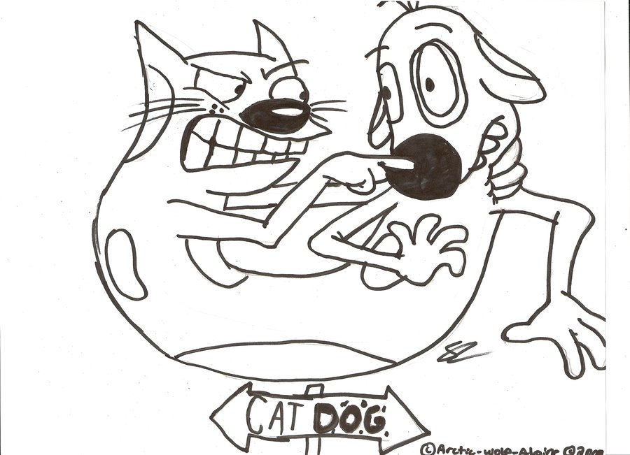 900x651 Catdog Sharpie Sketch By Samcolwell