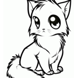 320x320 Tag For Simple Cute Cat Drawing Holding Hands And Sticking