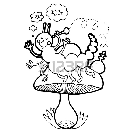 450x450 Cute Blue Caterpillar Smoking The Mushroom From Alice