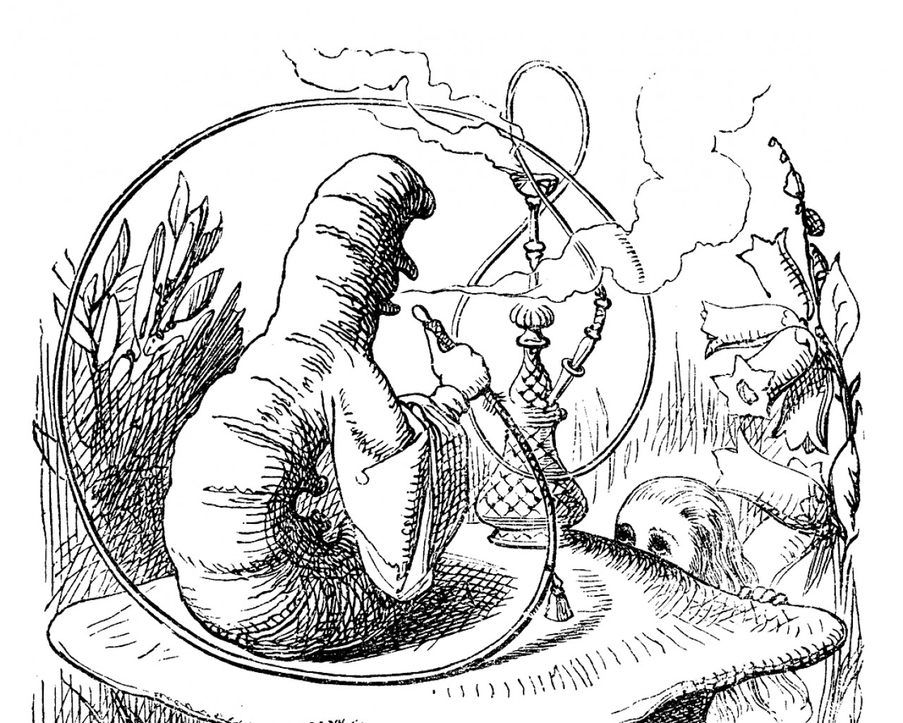 1280x1024 Screenheaven Alice In Wonderland Artwork Black And White Books