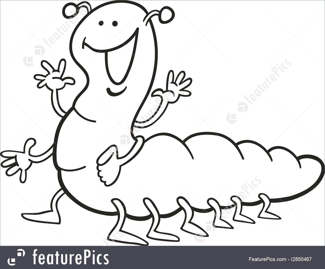 1300x1076 Wildlife Funny Caterpillar For Coloring Book