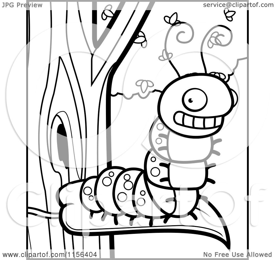 1080x1024 Cartoon Clipart Of A Black And White Caterpillar