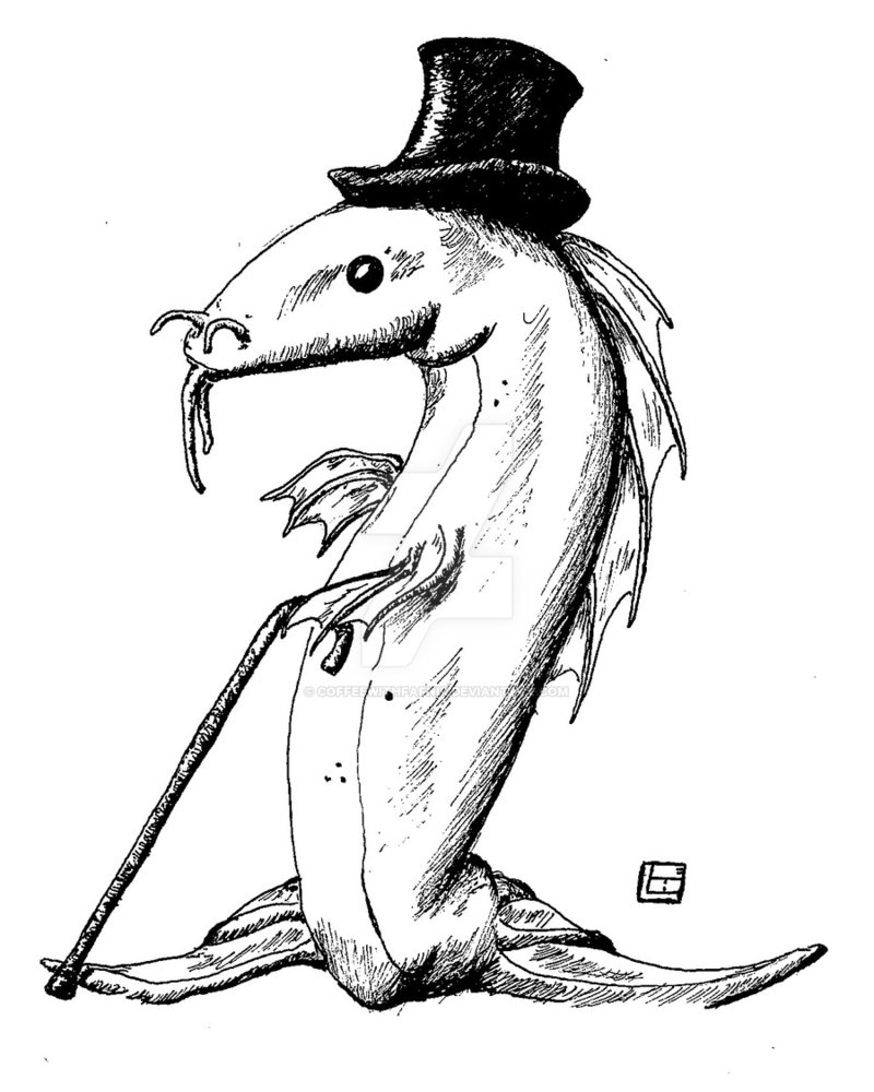 800x1000 Catfish In A Top Hat By Coffeewithfafnir
