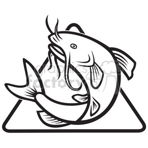 300x300 Royalty Free Black And White Catfish Jump Mp Dia 388109 Vector