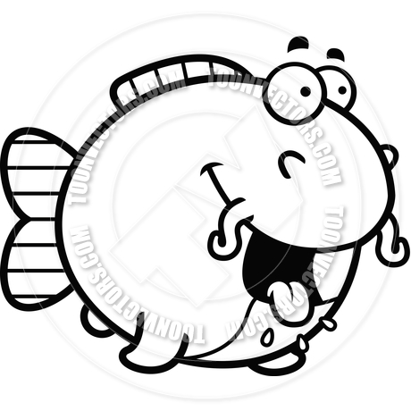 460x460 Cartoon Catfish Hungry (Black And White Line Art) By Cory Thoman