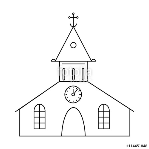 500x500 Catholic Church Icon, Outline Style Stock Image And Royalty Free